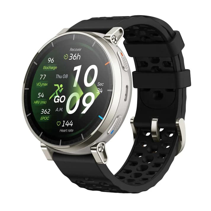Amazfit Active 3 Premium Apex Silver Smart Watch with AMOLED Display, GPS, Bluetooth Calling, AI Fitness Coach, Health Monitoring, Sports Modes & Long Battery Life
