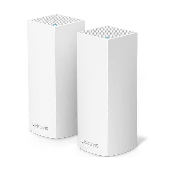 Linksys Velop WHW0302 AC4400 2-Pack Mesh WiFi System, Tri-Band Whole Home Wireless Router with Intelligent Mesh Technology, High-Speed Internet Coverage & Smart Home Connectivity UAE